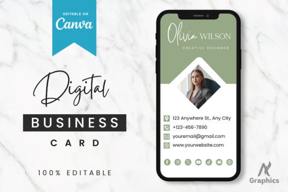 Download New Green Digital Business Card Template - Business Collection