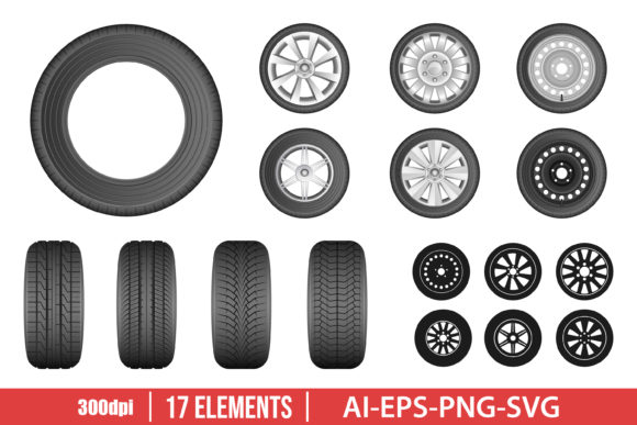 Download Car Tyre Clipart Vector Design - Tyre Collection
